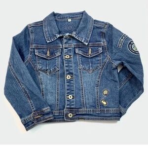 Denim Jean Jacket Kids 8T with Patches, Great Condition